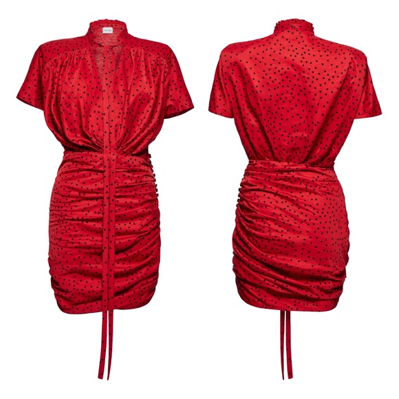 Magda Butrym “Reno” Red Polka Dot Mini Dress - Picture 4 of 8